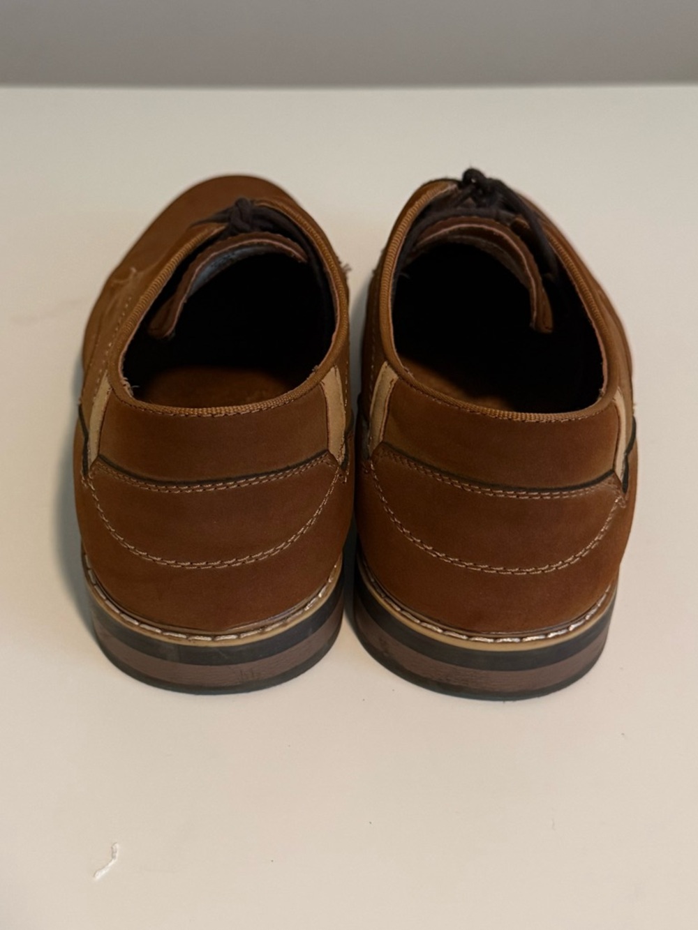 Men's Brown Derby Shoes - Casual Lace-Up - Picture 3 of 6